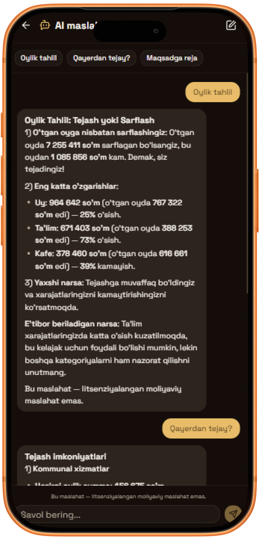 TaqsimAI — AI maslahatchi