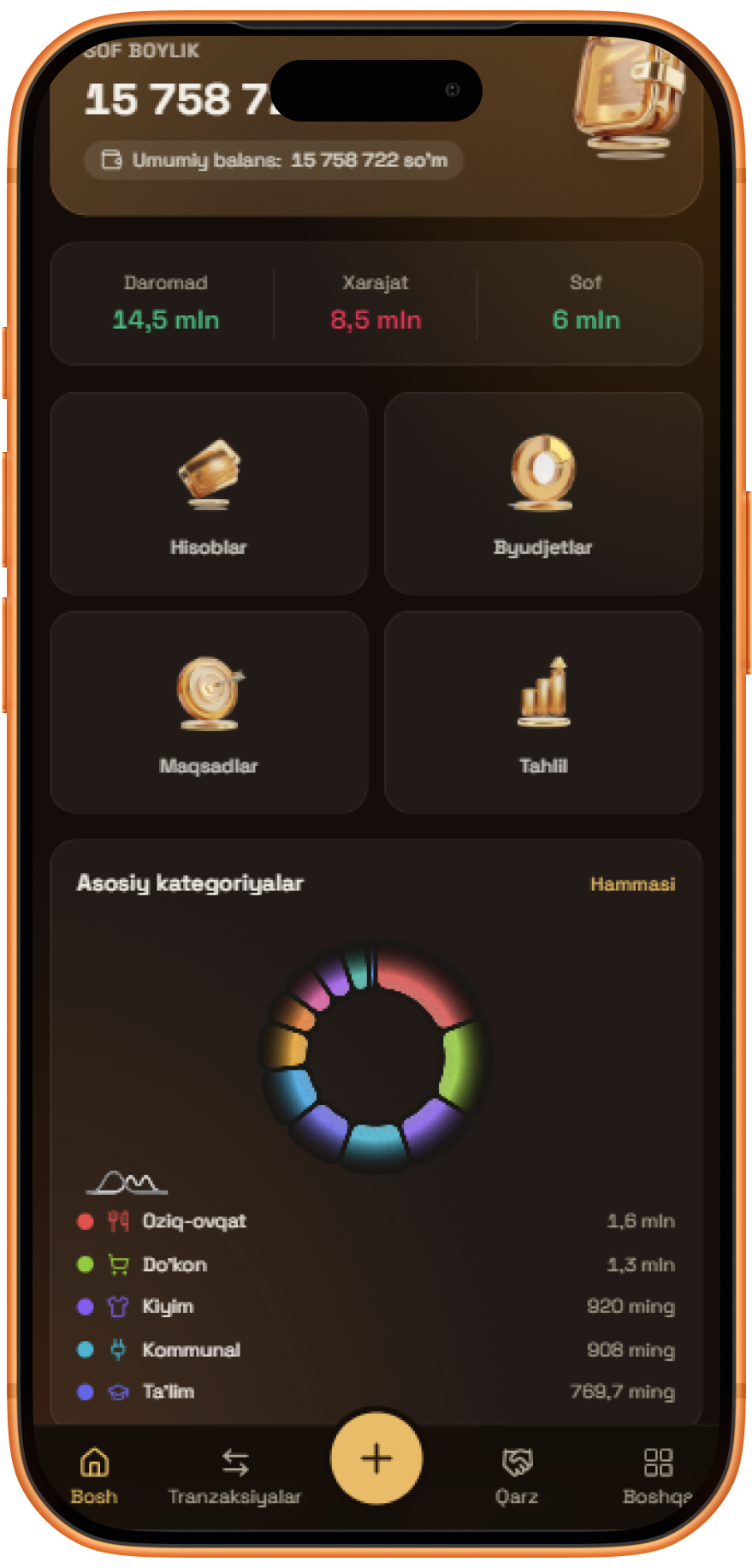 TaqsimAI — bosh ekran